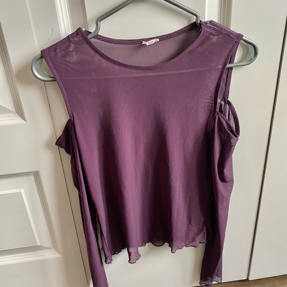 Garage lot of 2 Cold-Shoulder Mesh Tops